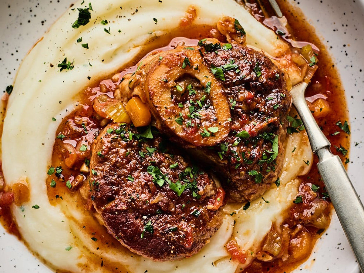 Osso buco i von med rødvin langtidsstegt opskrift