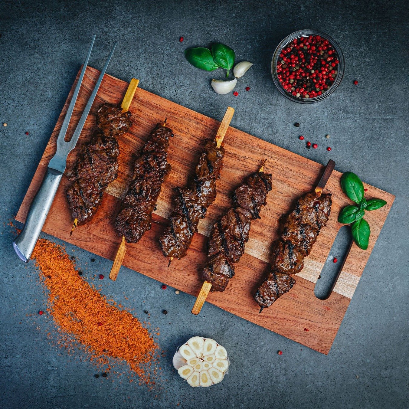 Flap Meat Spyd m. Black Garlic Marinade - 15x100g